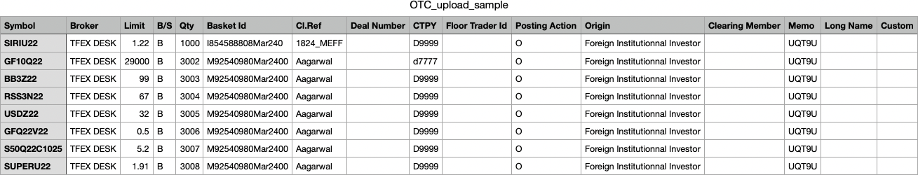 CSV インポート ファイル
