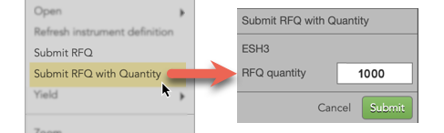 枚数と一緒に RFQ を送信